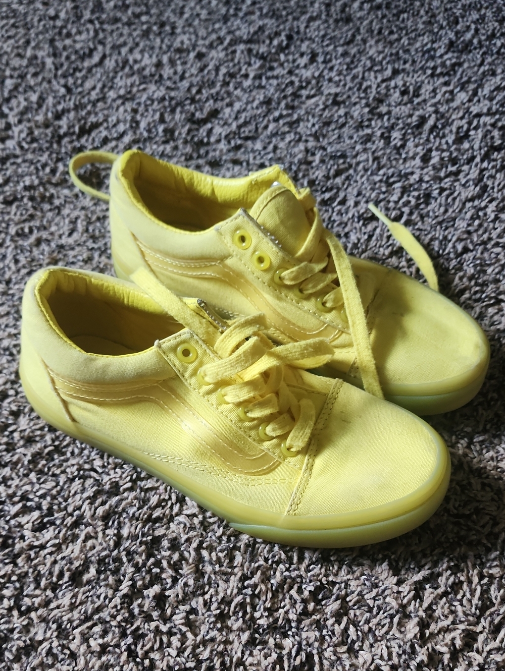 Vans Kids Yellow Canvas Low Top Sneakers